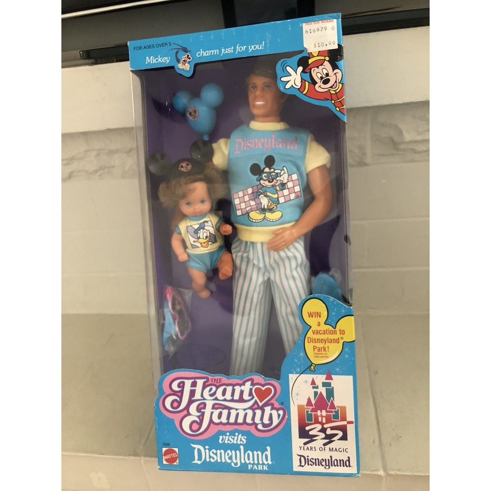 Mattel 1989 The Heart Family Visits Disneyland Park Dad and Boy 7556 NRFB NOS